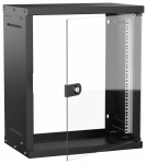 Шкаф наст. 15U 550х350мм стекл. дв. чер. GENERICA