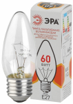 Лампа накал 60Вт свеча Е27 прозр ДС 60-230-E27-CL ЭРА (10)