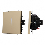 ARL NOBE Выключатель 1 кл подсветка софт-тач золотой песок SWT-MK01-SFPL-L-GD (250V, 10A) (Arlight, -)