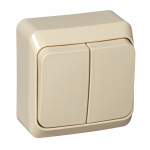 Выключатель 2кл о/у крем IP20 Этюд Systeme Electric  (1/25/200)