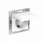 ATLASDESIGN РОЗЕТКА с заземл. со шторками с крышкой, 16А, IP20, механизм, БЕЛЫЙ