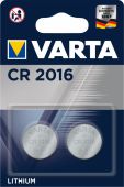 Элемент питания CR2016 литиевый бл. 2шт Varta (1/10)