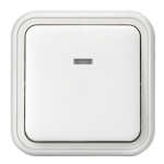 Выключатель, одноклавишный, проходной, с подсветкой, ОП, автоматические клеммы белый, Бронто EKF