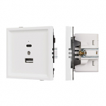 Механизм USB розетки SCT-TENDO-MUAC-SFPL-WH (5V, 3A, QC3) (Arlight, Матовый белый)