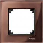 Рамка 1-пост. цвет коричневый Махагон прозрачная глянцевый, стекло горизонт. и вертик., IP20 MERTEN SE