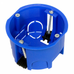 Коробка подрозетник 68х45 синий с/у в г/к пластиковые лапки безгалогенная (HF) IP20 КУ1201 С3Е3 Промрукав (1/200/200)