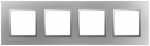 Рамка для розеток и выключателей ЭРА Elegance 14-5014-03 Classic, на 4 поста, алюминий