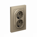 Розетка 2гн с З/К шторки с/у шампань в сборе 16А AtlasDesign Systeme Electric (1/10)