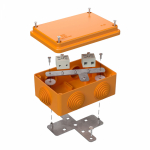 Коробка огнестойкая для о/п 40-0340-FR6.0-4 Е15-Е60 (латунь) RAL9003 120х80х50 (20 шт/кор) Промрукав