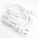 Сетевой шнур для гирлянд 3м, 2*0,5мм2, IP44, белый, DM403