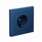 ATLASDESIGN РОЗЕТКА с заземлением со шторками, 16А, в сборе, АКВАМАРИН