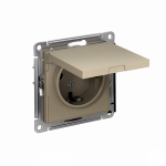 Розетка 1гн с З/К с крыш. шторки с/у шампань механизм 16А AtlasDesign Systeme Electric  (1/15)