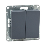 Механизм выключателя, двухклавишный, графит Эпика EKF