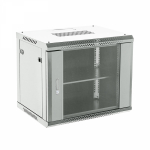 Настенный телекоммуникационный шкаф 19" 6U 550x400мм, дверь стекло, с задней стенкой, разборный, серый (RAL 7035) REXANT