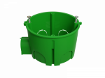Коробка установочная ЭРА KUTS1-68-45-green для твердых стен зеленая с саморезами, один стыковочный узел