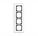 Рамка 4-пост. цвет белый Белое стекло глянцевый, стекло горизонт. и вертик., IP20 Carat ABB