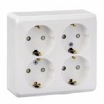 Розетка 4гн с З/К шторки о/у белый 16А IP20 Этюд Systeme Electric  (1/5)