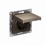 ATLASDESIGN РОЗЕТКА с заземл. со шторками с крышкой, 16А, IP20, механизм, МОККО