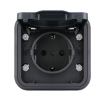 Розетка, одноместная, ОП, винтовые клеммы антрацит, Бронто EKF