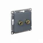 Розетка 2гн аудио+аудио с/у грифель разъем "банан" механизм AtlasDesign Systeme Electric (10)