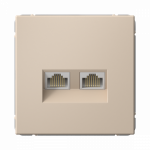Розетка 2гн комп+комп RJ45+RJ45 с/у песочный механизм кат.6А ArtGallery Systeme Electric (1/5/20)
