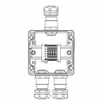 Взрывозащищенная клеммная коробка из алюминия TBE-A-12-(4xCBC.4-1xTEO.4)-2xKAEPM3MHK-20(A)-1xKAEPM3MHK-20(C)1Ex e IIC Т5 Gb / Ex tbIIIC T95°C Db IP66