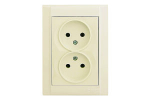 Розетка 2гн без З/К с/у крем 16А Defne Makel (1/12/120)