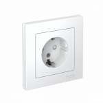 Розетка 1гн с З/К шторки с/у лотос в сборе 16А AtlasDesign Systeme Electric  (1/5/20)