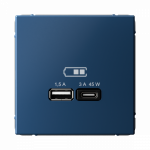 Розетка 2гн USB+USB A+C с/у аквамарин механизм высокоскор.заряд. QC PD ArtGallery Systeme Electric (1/8/16)