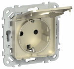 FLITE Роз. с з/к/ш кр б/к 16А IP44 РСшкр11-1-44-ФлШ шам. IEK