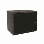 WRline Шкаф настенный 19-дюймовый (19"), 12U, 650x600х450мм, цельнометаллическая дверь с замком, цвет черный (RAL 9004) (разобранный)