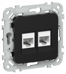 FLITE Роз 2я RJ45/RJ11 кат.5Е/3 UTP РКТ5е/3-2-0-ФлЧ чер. IEK