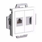 Розетка 2гн HDMI+RJ45 с/у белый механизм AtlasDesign Systeme Electric (1)