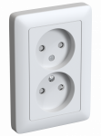 Розетка 2гн без З/К шторки с/у белый в сборе 16А Хит Systeme Electric  (1/80)