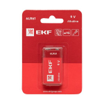 Алкалиновая батарейка типа 9V(6LR61) блистер 1шт. EKF