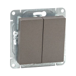 Механизм выключателя, двухклавишный, проходной, мокко Эпика EKF