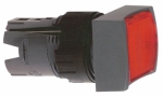Фронтальная часть нажимной кнопки плоск., 1 упр. элемент цвет красный с прямоугол. линзой, с подсветкой, с фиксацией, SE