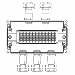 Взрывозащищенная клеммная коробка из полиэстера TBE-P-04-(25xHMM.2)-2xKAEPM2MHK-20(A)-3xKAEPM2MHK-20(C)1Ex e IIC Т5 Gb / Ex tb IIICT95°C Db IP66/КЗ