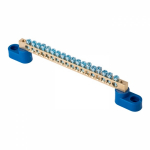 Шина N "ноль" 8x12мм 18/2 (18 групп/крепеж по краям) с двумя угловыми изоляторами Plexup