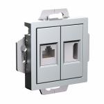 Розетка 2гн HDMI+RJ45 с/у алюминий AtlasDesign Systeme Electric (1)
