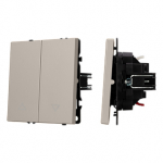 ARL NOBE Выключатель управления шторами 2 кл софт-тач кашемир SWT-MKR2-SFPL-CA (250V, 10A) (Arlight, -)