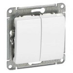 Выключатель 2кл с/у белый механизм Glossa Systeme Electric  (1/20/160)
