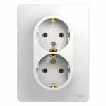 Розетка 2гн с З/К с/у белый в сборе 16А Glossa Systeme Electric  (1/10/60)