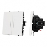 Механизм выключателя двухклавишный проходной LED SWT-NOBE-MKP2-SFPL-L-WH (230V, 10A) (Arlight, Белый кварц)