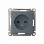 Розетка 1гн без З/К шторки с/у грифель механизм 16А AtlasDesign Systeme Electric
