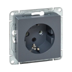 Механизм розетки, 16А, с заземлением, без шторок, графит Эпика EKF
