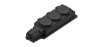 MultiSet Колодка 3х розетка 2К+З каучуковая 16А/250В IP44 Чёрная