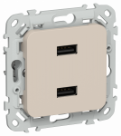 FLITE Роз. USB AA 2,1А РЮ-2-ФлЛ льн. IEK