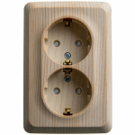 Розетка угловая 2гн с З/К шторки о/у сосна 16А IP20 Этюд Systeme Electric  (1/8/64)