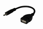 USB кабель miniUSB на USB шнур OTG 0.15м черный REXANT (10/10/500)